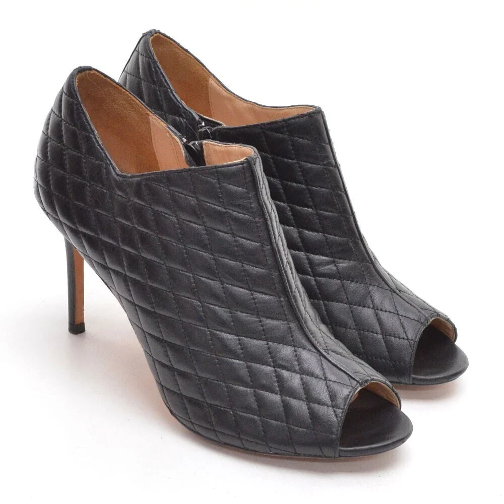 Cole Haan Annabel Black Quilted Stiletto Booties 10 B